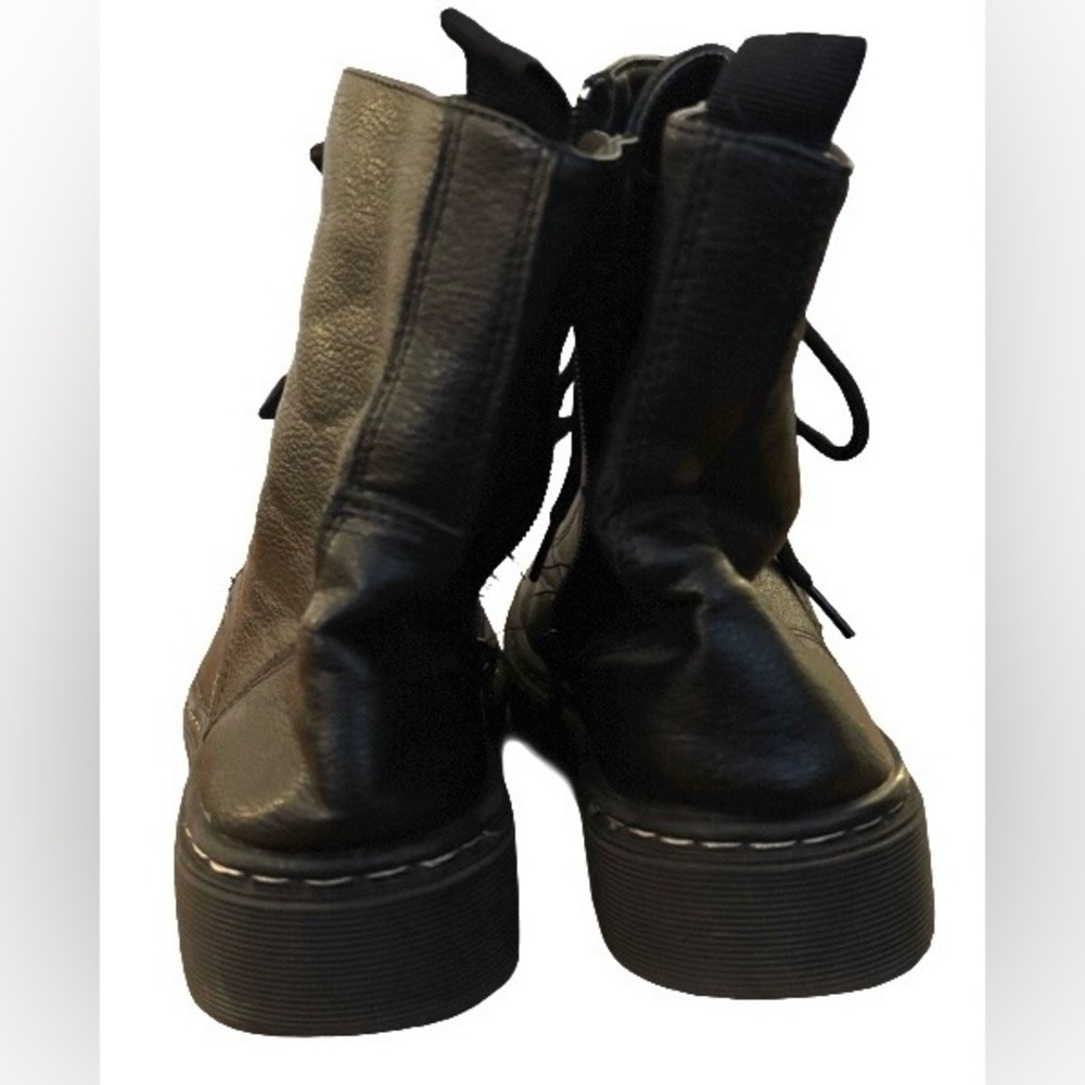 Sincerely Jules blk lthr lace up combat boots WM 5 goth punk indie sleeze - Picture 11 of 16